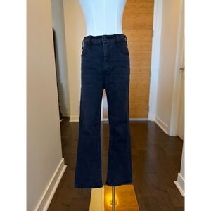 MOTHER High Waist Looker Not Guilty Black Ankle Flare Jeans Size 29